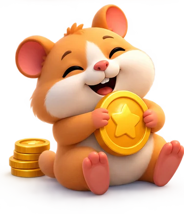 The hamster holding a gold coin
