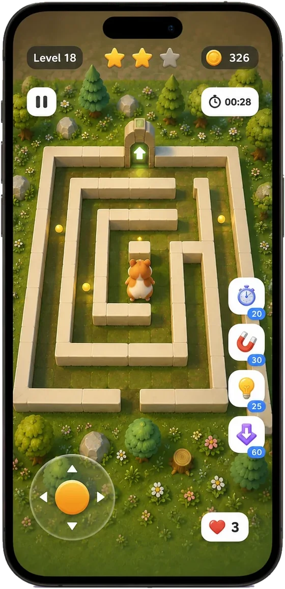 Hamster Maze running on a phone